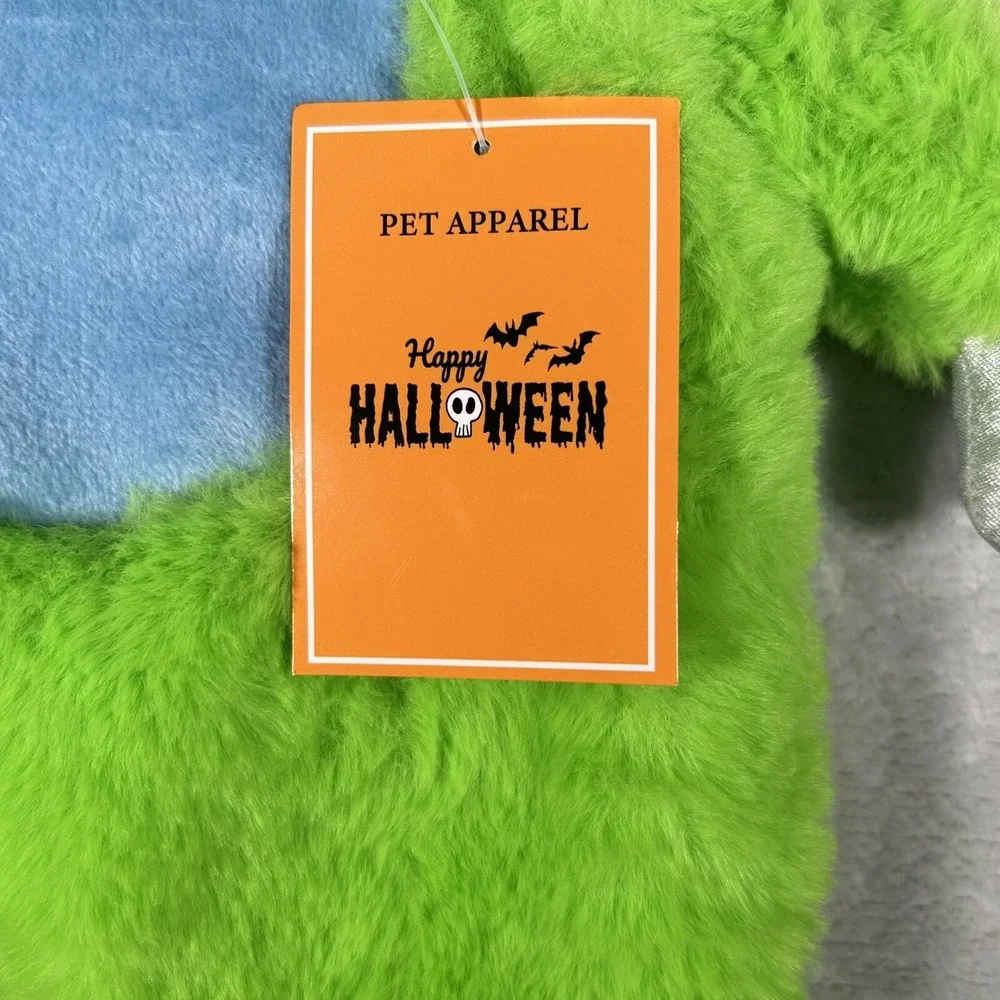 NWT Cat Dog Halloween Costume Three Eyed Monster Plush Small Green Pet Outfit
